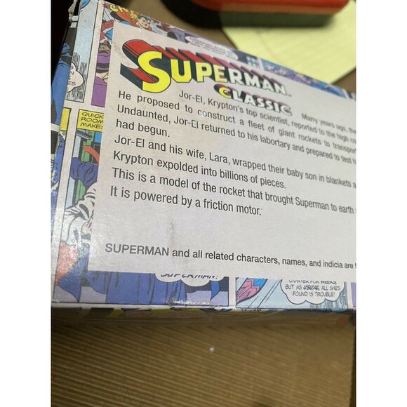 Superman Classic Rocket Tin Toy Friction Motor by Schylling 2001 NIB - Picture 7 of 12